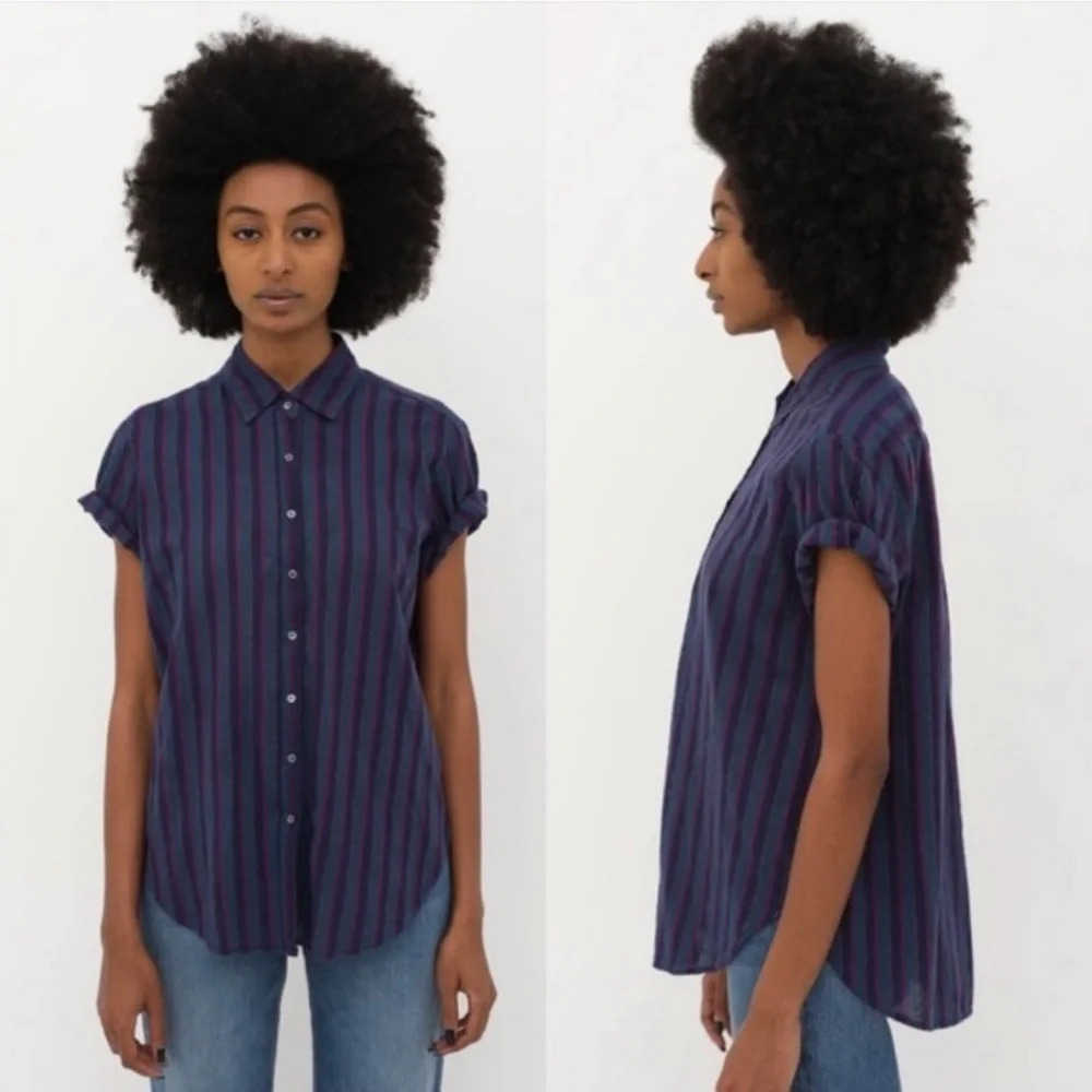 Xirena Channing striped button down shirt